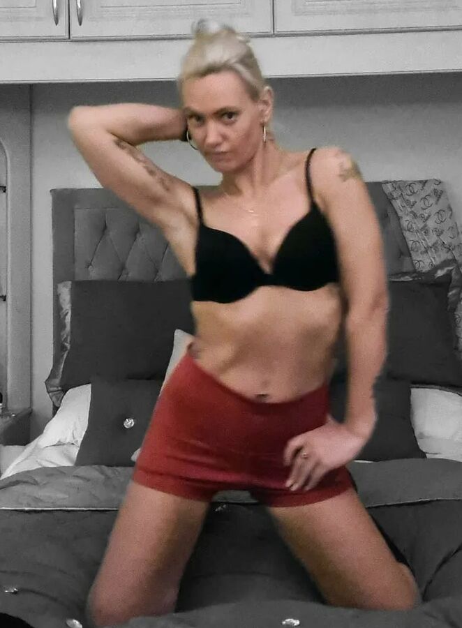 Blonde wife at home