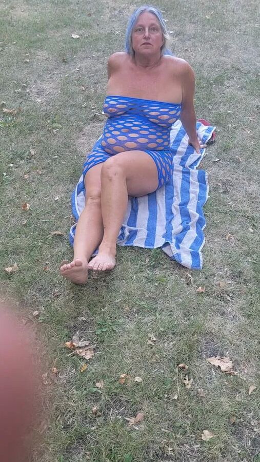 Wife in holey lingerie