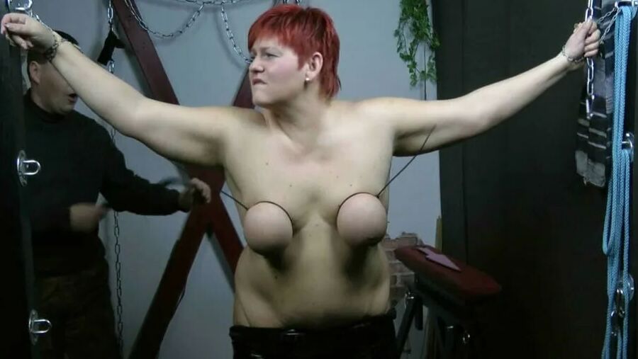 Tied breasts, ass spanked