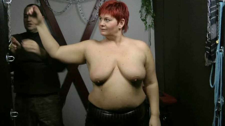 Tied breasts, ass spanked