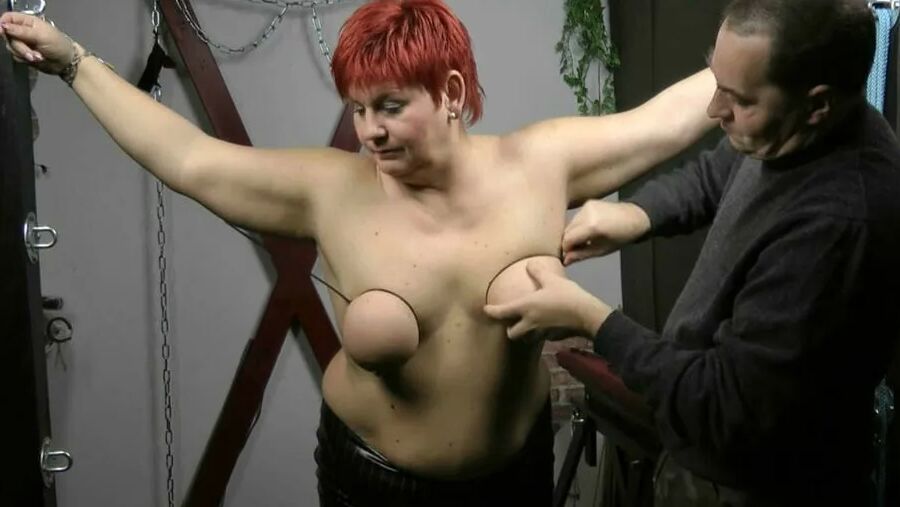 Tied breasts, ass spanked