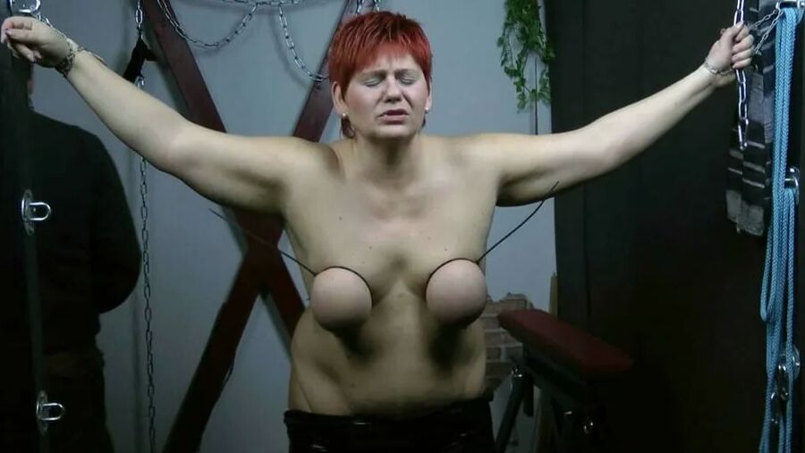 Tied breasts, ass spanked