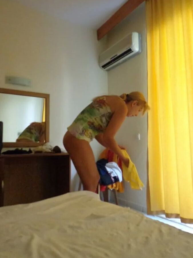 Blonde MIlf Stripping Out Of Her Summer Clothes