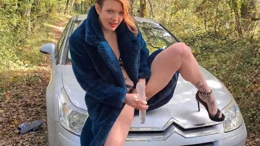 I fuck my car the hitch ball and the gear lever