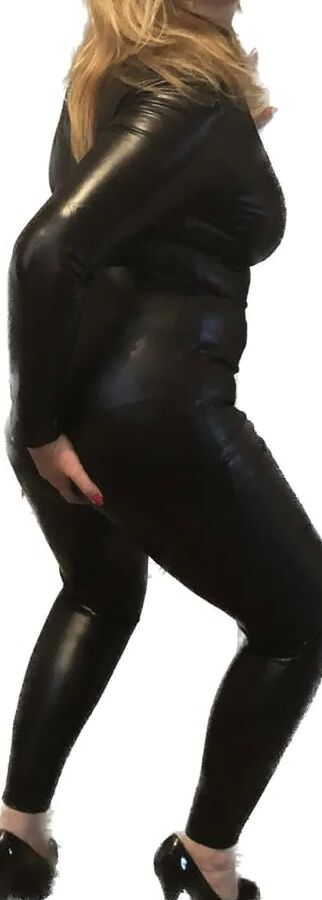 Stacey loves her tight PVC catsuit