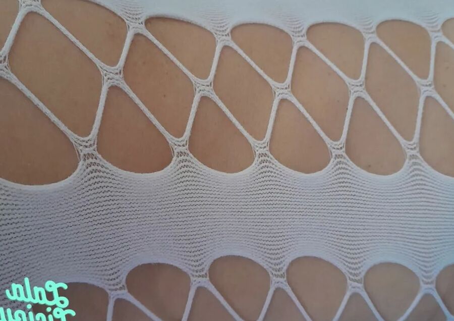 White Lingerie with hairy pussy and asshole