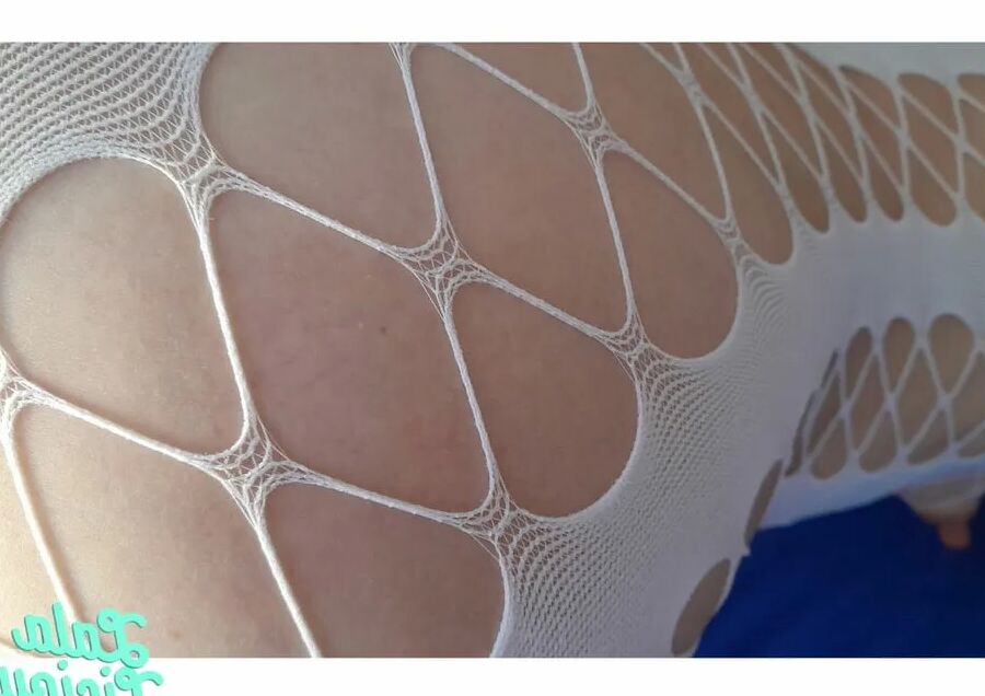 White Lingerie with hairy pussy and asshole