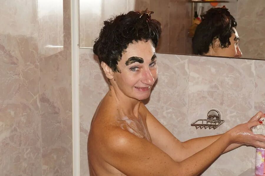 In Bathroom in color for Hair