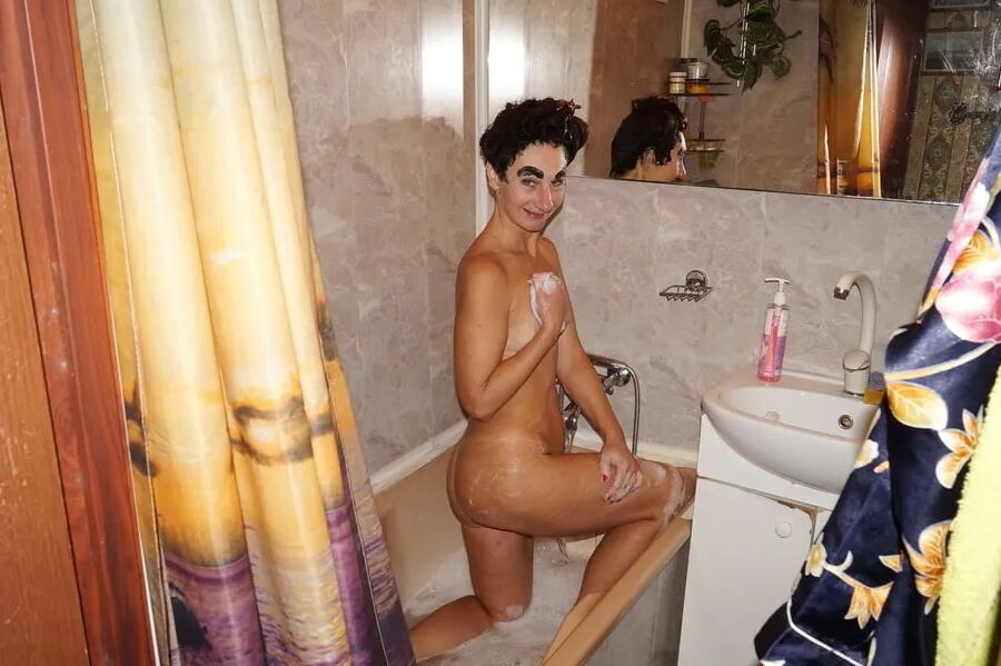 In Bathroom in color for Hair