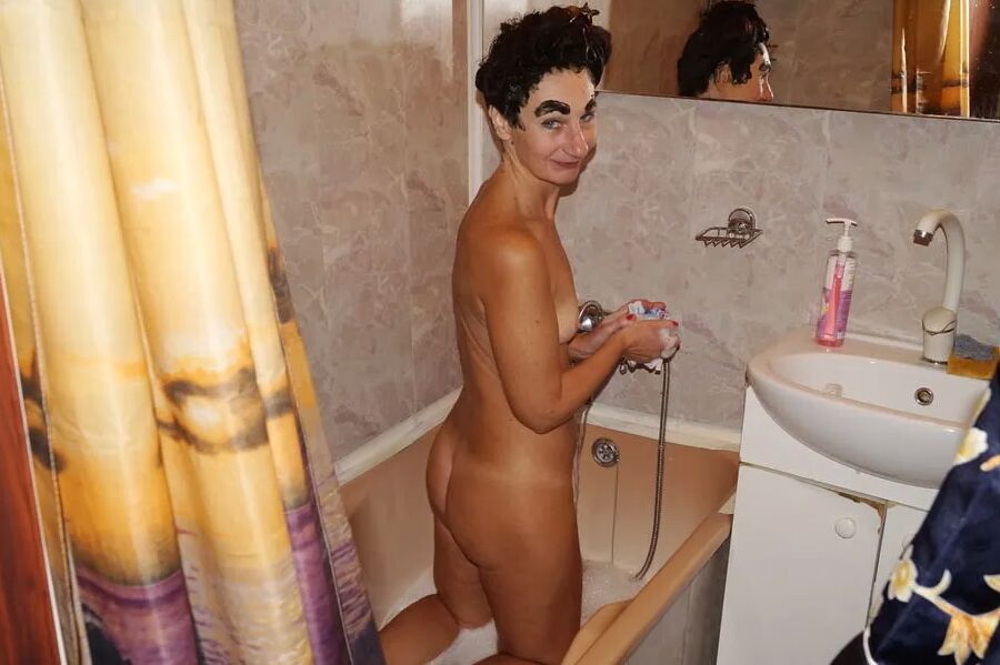 In Bathroom in color for Hair