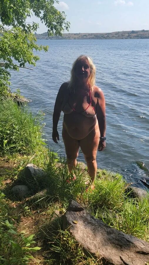 Blonde milf in swim wear
