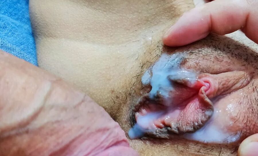 Creampie on tight pussy