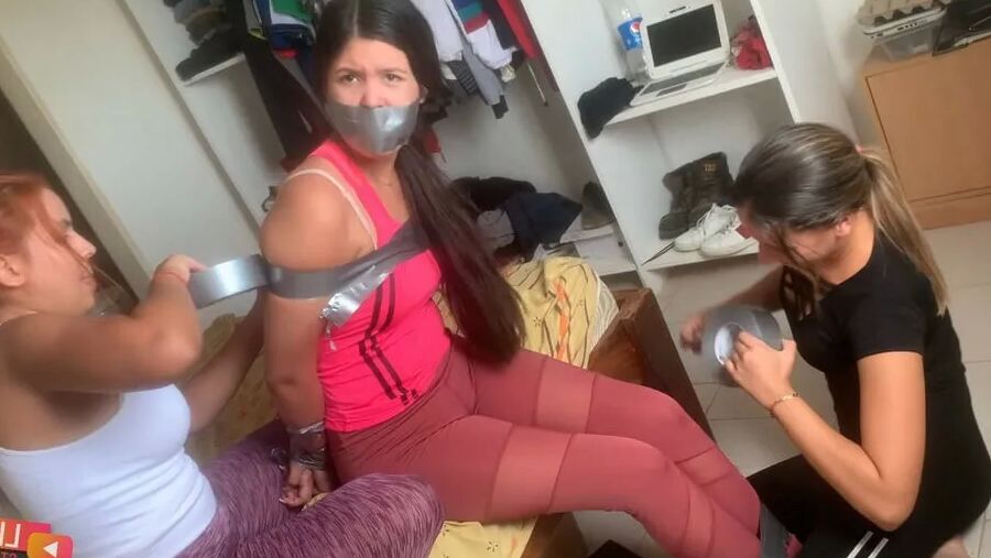 Sexy Live Cam Girls Tied Up And Gagged With Duct Tape