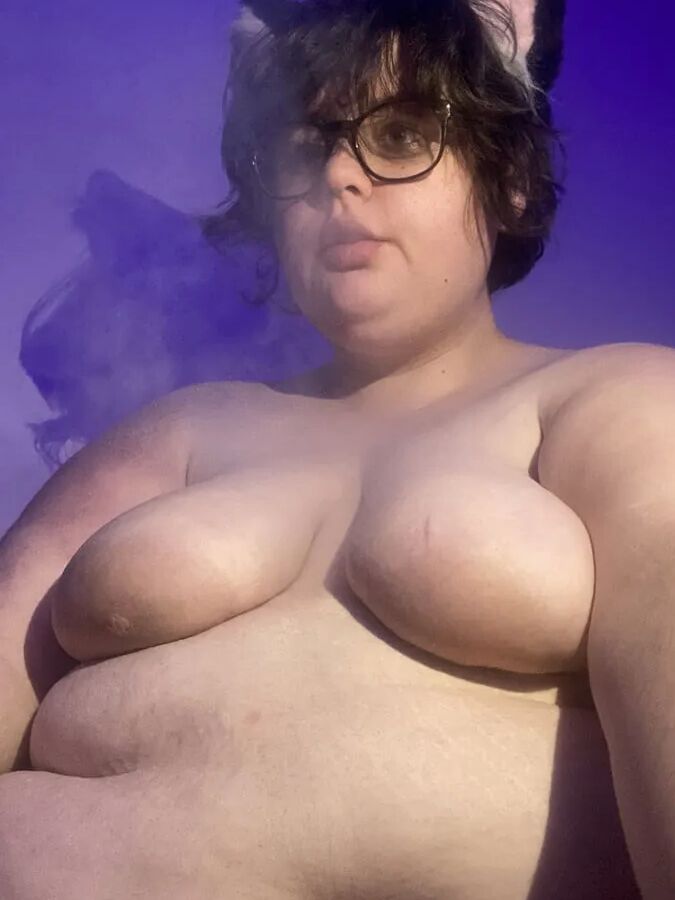 BBW Cat Girl Smoking & Spitting On Tits