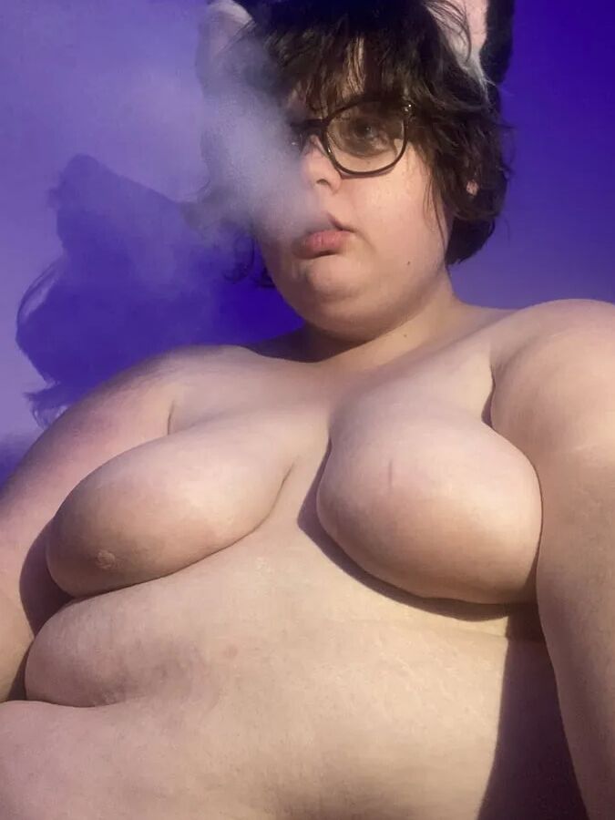 BBW Cat Girl Smoking & Spitting On Tits