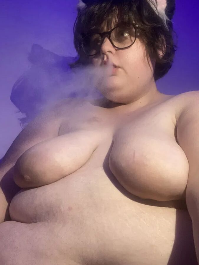 BBW Cat Girl Smoking & Spitting On Tits