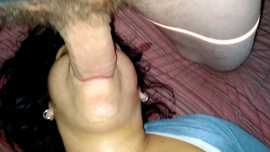 She has filled her mouth