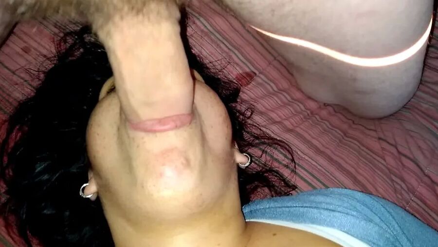 She has filled her mouth