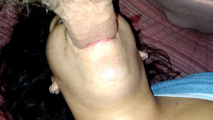 She has filled her mouth