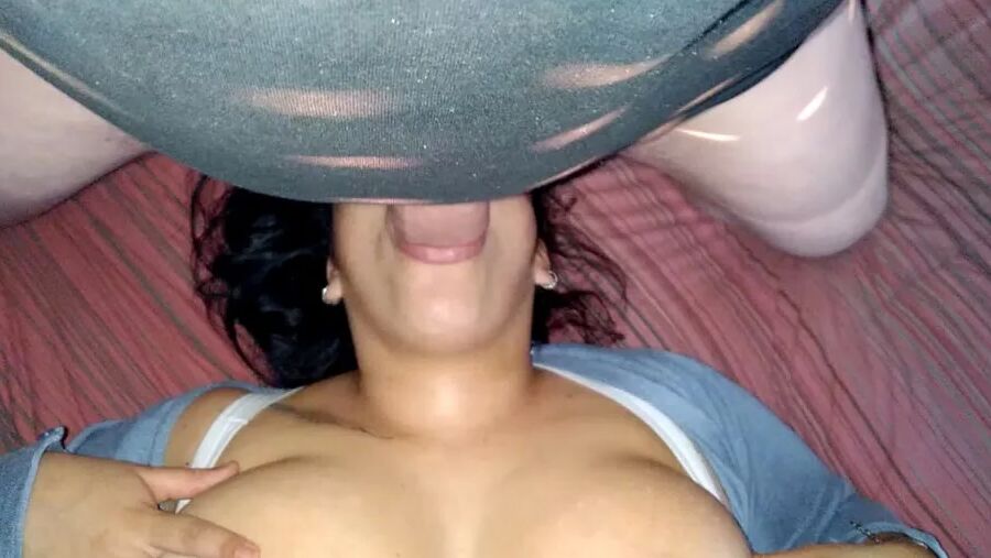 She has filled her mouth
