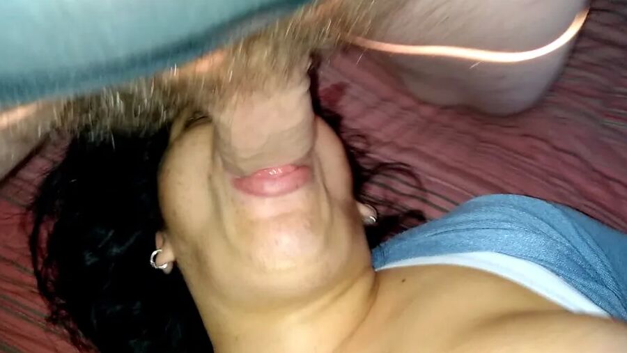 She has filled her mouth