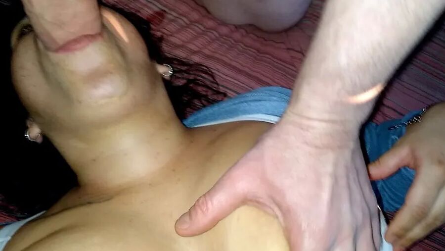 She has filled her mouth