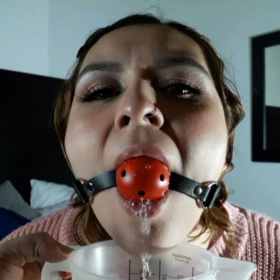 Beautiful Bitch Ball Gagged And Drooling
