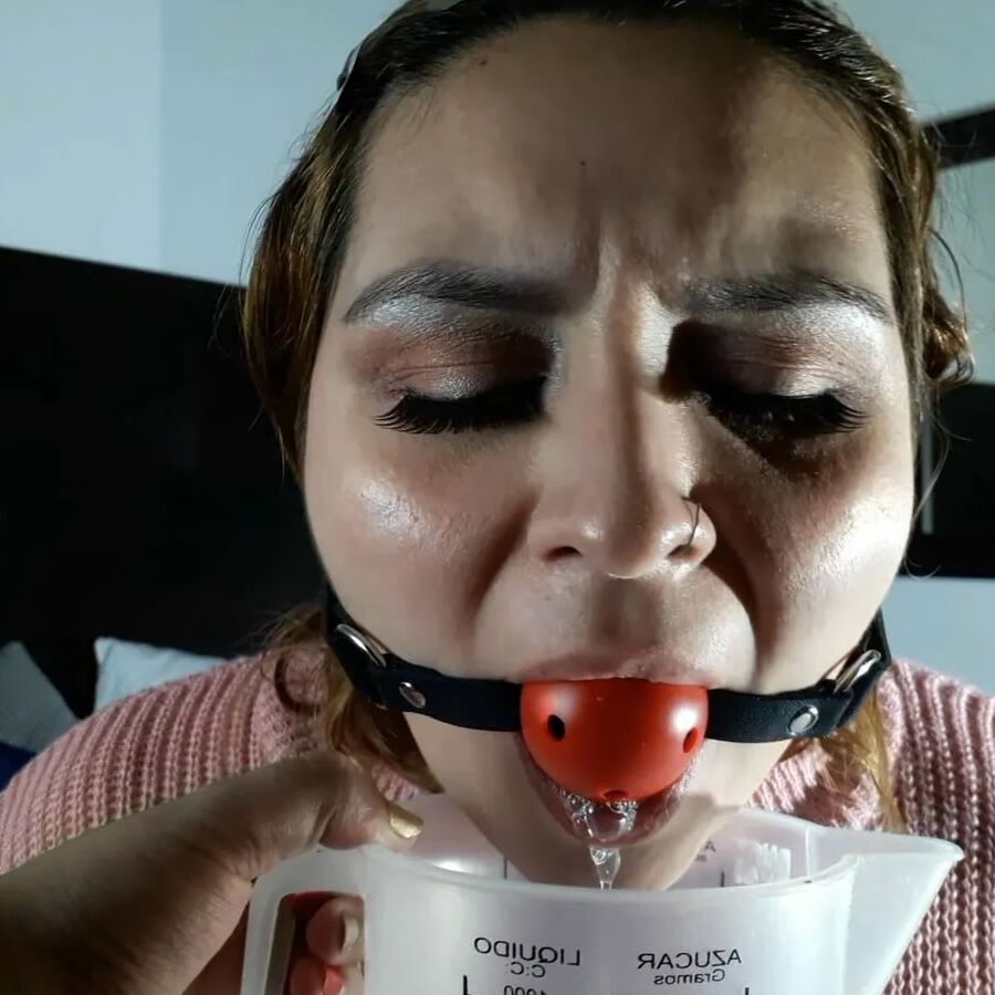 Beautiful Bitch Ball Gagged And Drooling