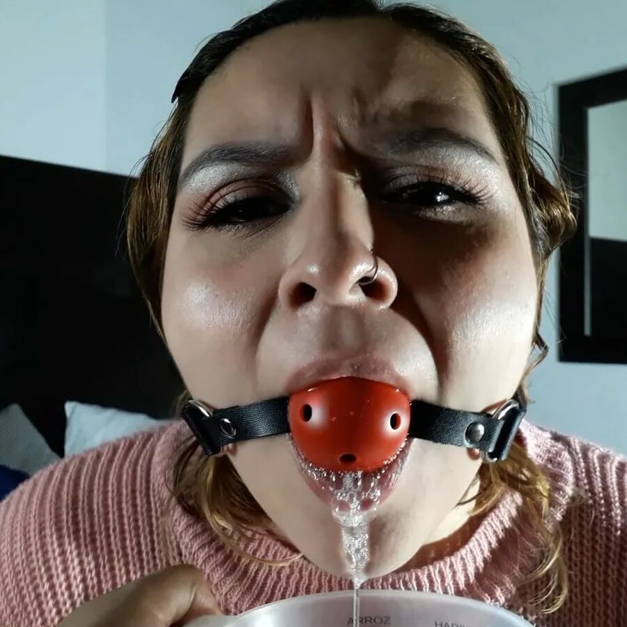 Beautiful Bitch Ball Gagged And Drooling