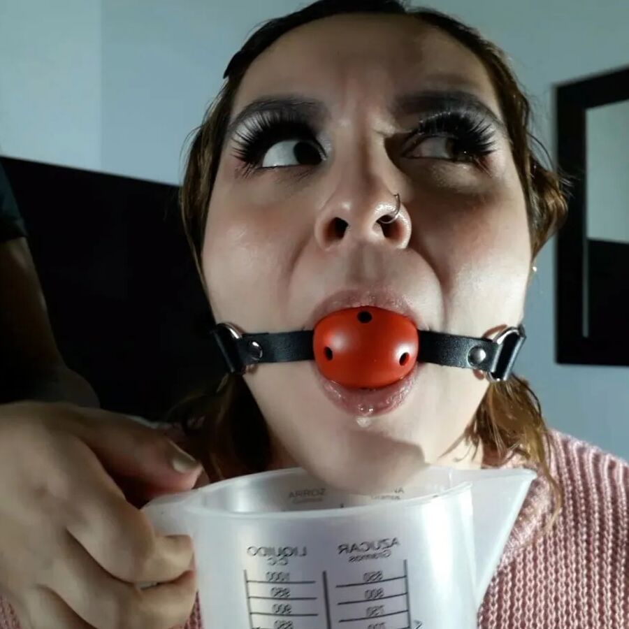 Beautiful Bitch Ball Gagged And Drooling