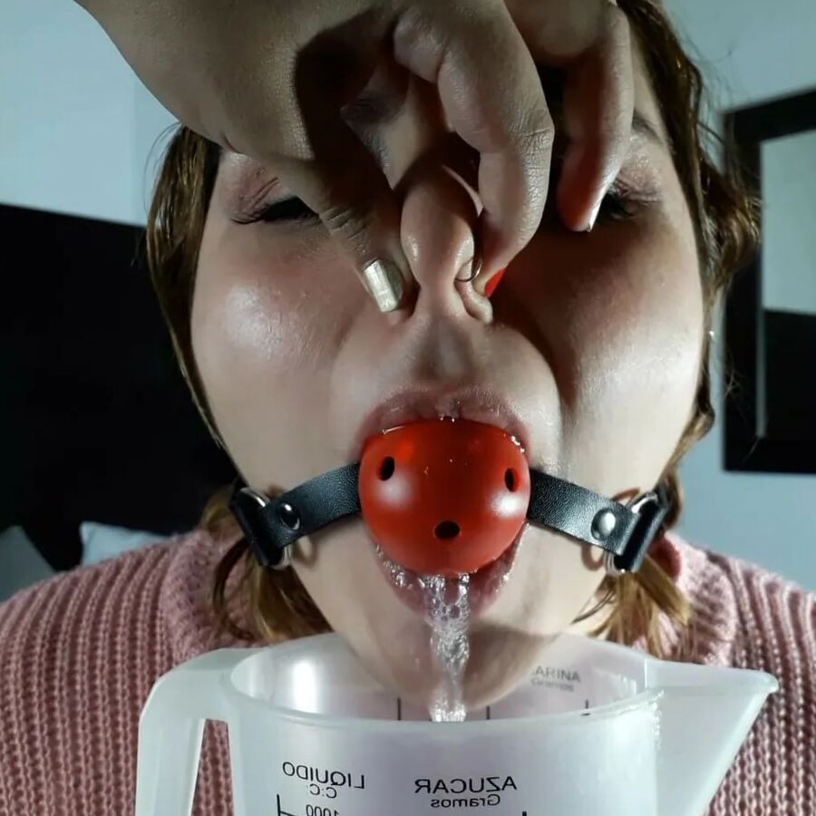Beautiful Bitch Ball Gagged And Drooling