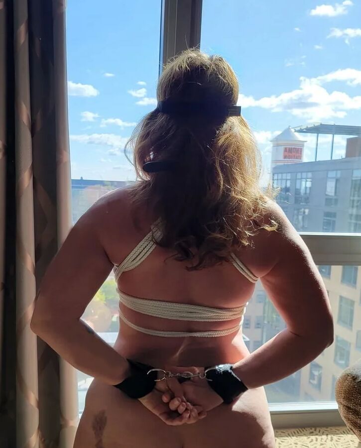 Tied Tits blindfolded and ballgaged