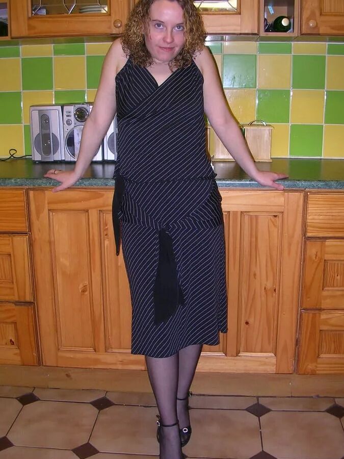 Black Party Dress and Pantyhose