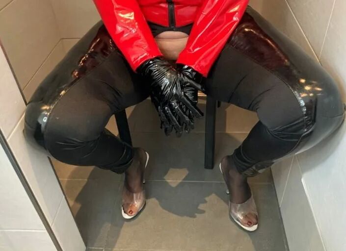 Clear High Heel Mules Pissing