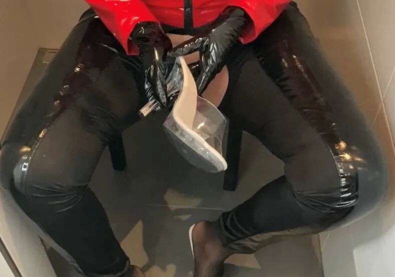 Clear High Heel Mules Pissing