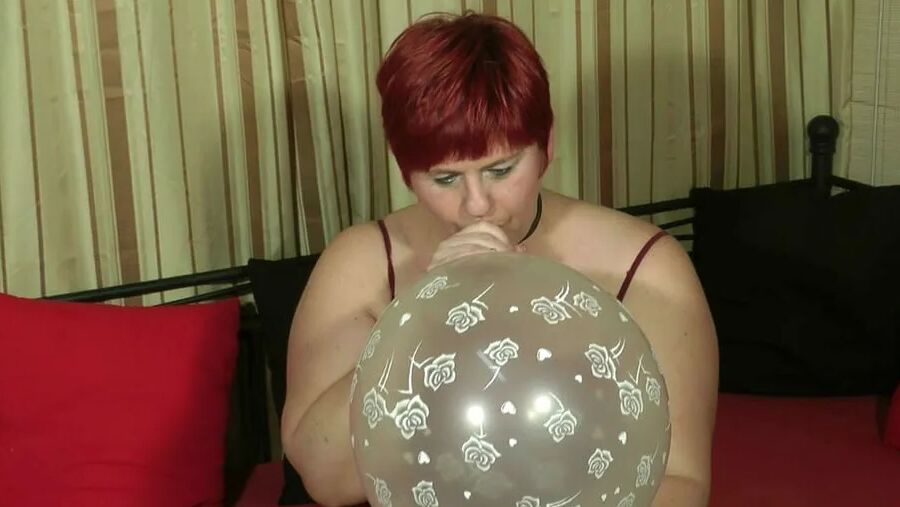 Large transparent balloon blown up ...