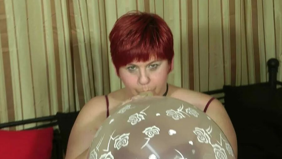 Large transparent balloon blown up ...