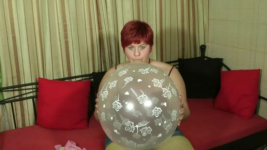 Large transparent balloon blown up ...