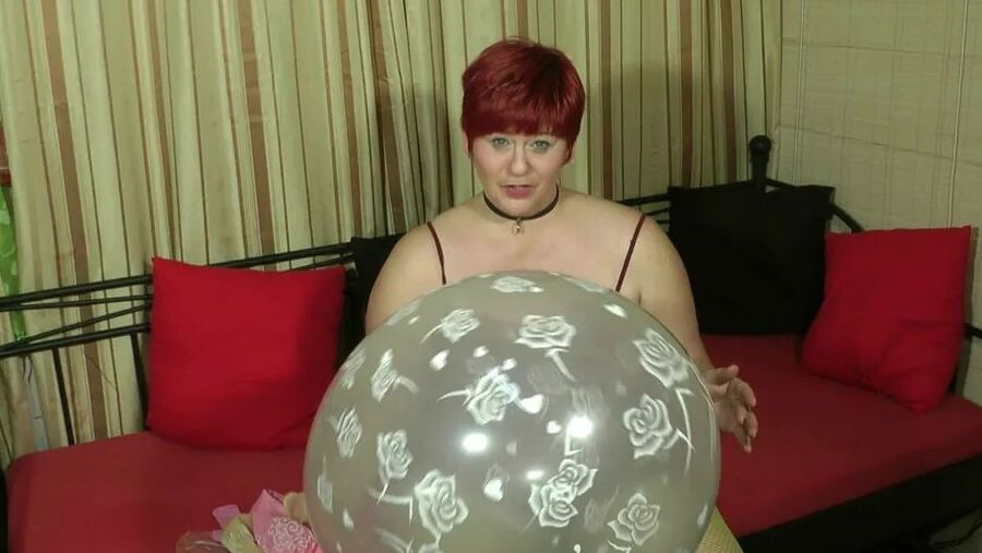Large transparent balloon blown up ...