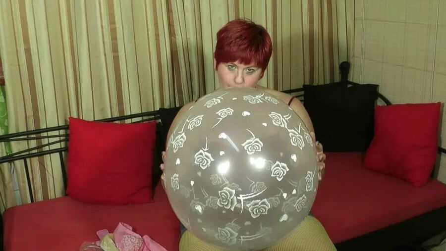 Large transparent balloon blown up ...