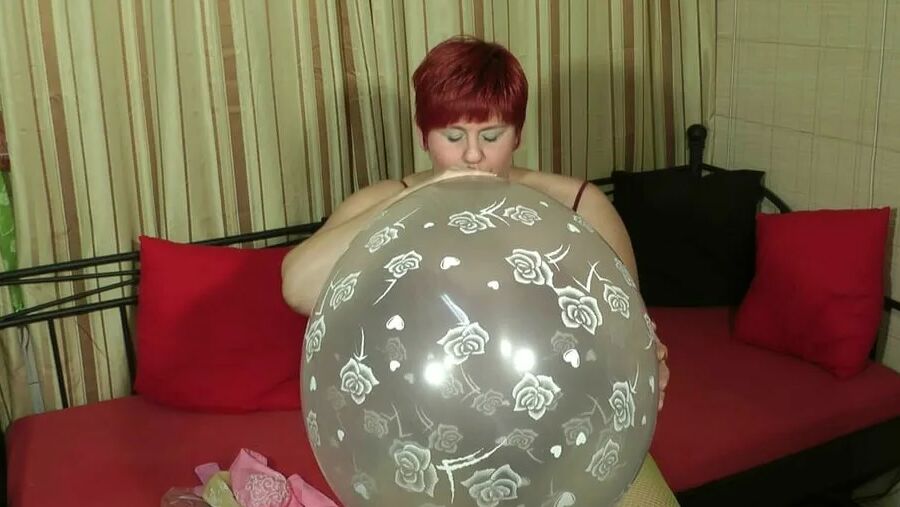 Large transparent balloon blown up ...