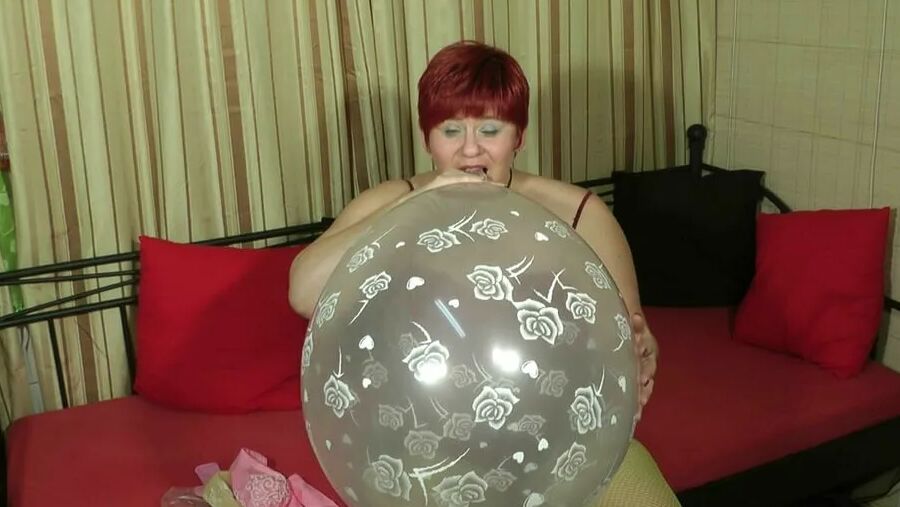 Large transparent balloon blown up ...