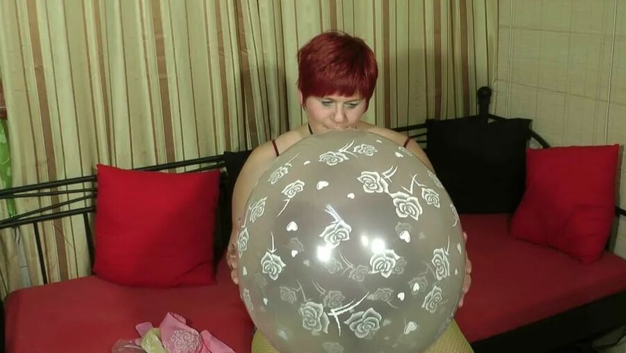 Large transparent balloon blown up ...