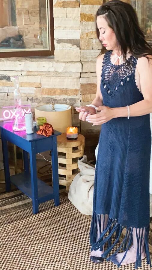 Asian MILF Loves Her Blue Dress and Blue Lingerie