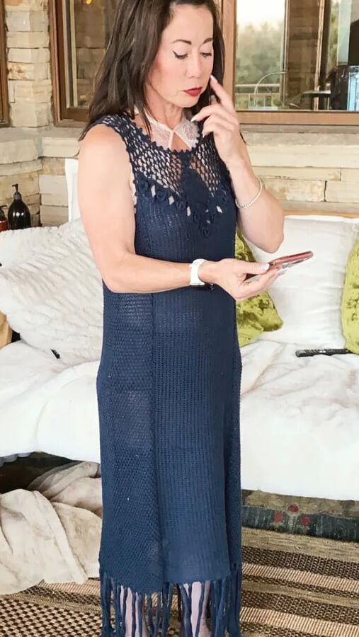 Asian MILF Loves Her Blue Dress and Blue Lingerie