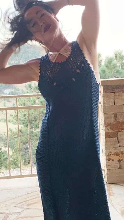Asian MILF Loves Her Blue Dress and Blue Lingerie