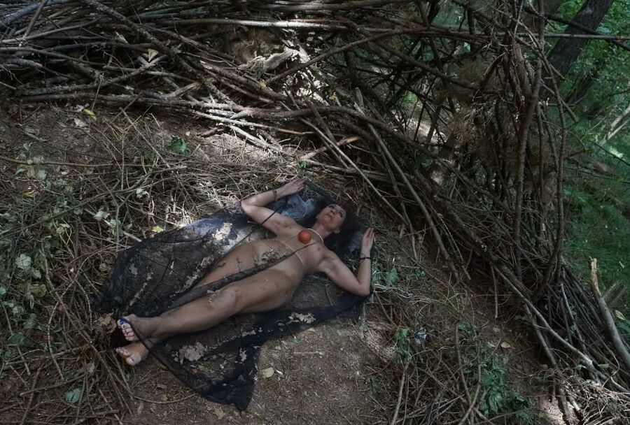 In Forest Cradle with Apple