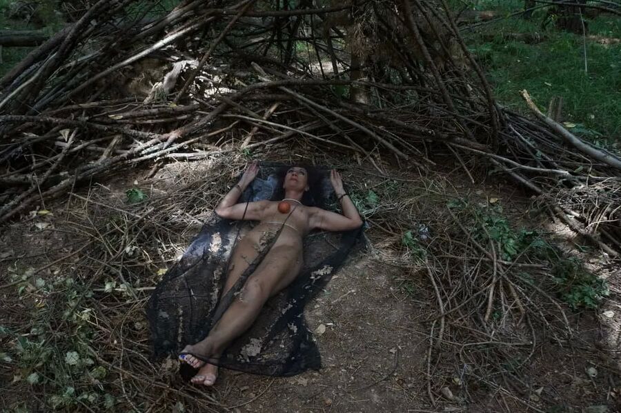 In Forest Cradle with Apple