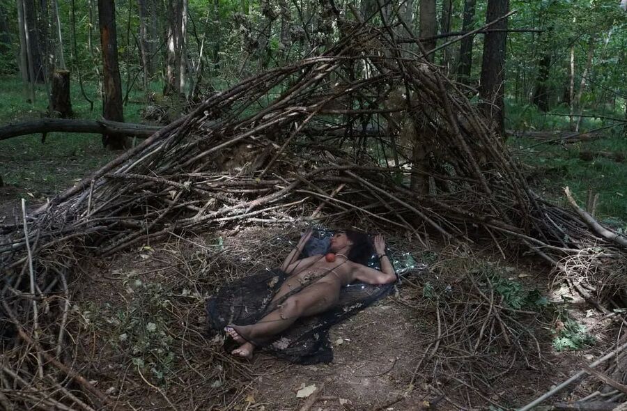 In Forest Cradle with Apple