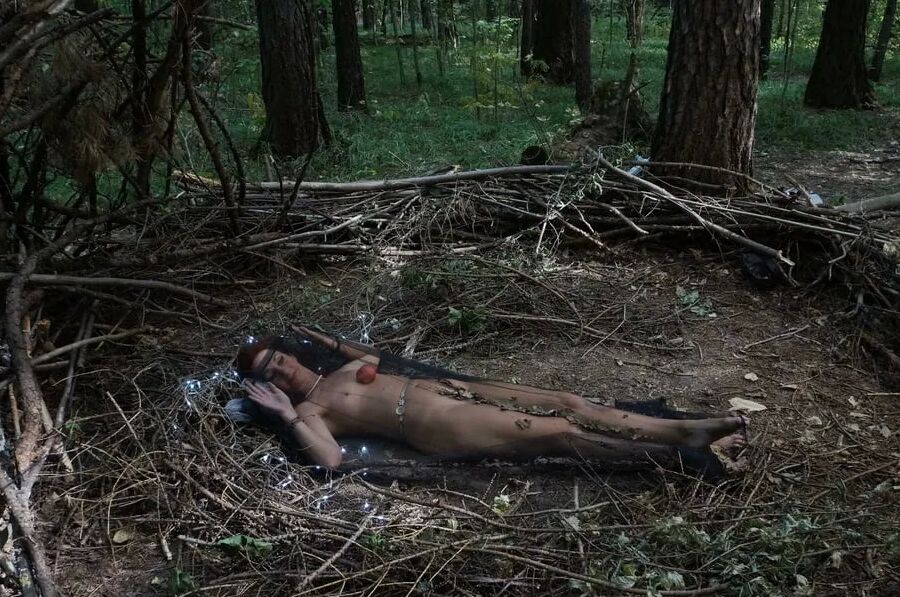 In Forest Cradle with Apple